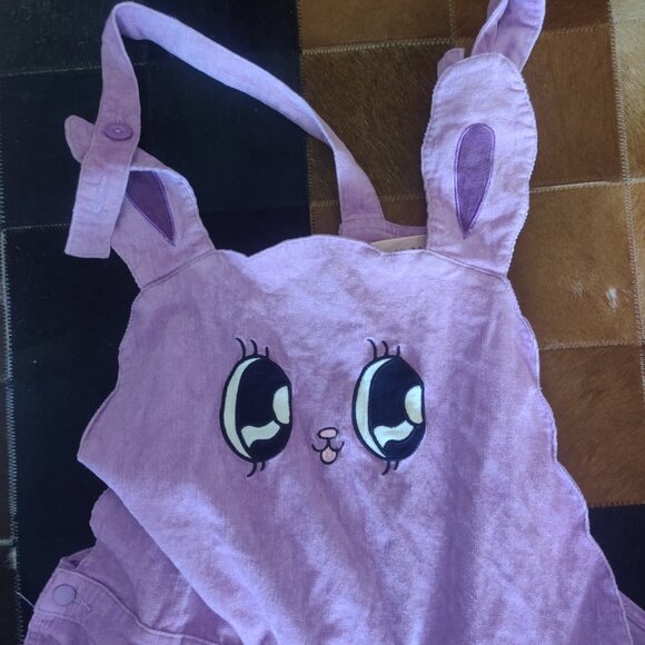 Lazy Oaf Esther Loves Oaf  Bunny corduroy overalls size 18 UK New oversized - Picture 2 of 5